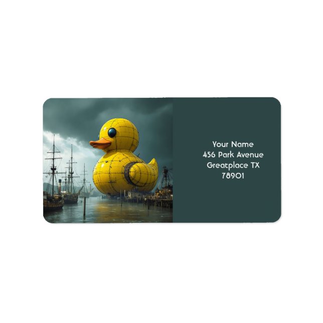 Etiqueta Navio de Guerra do Pato Fantasy (Frente)