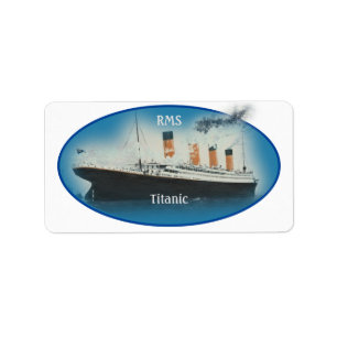 Etiqueta Navio Titanic Maritime Blue White Star Line