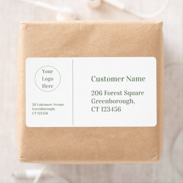 Etiqueta Negócios Brancos Verdes da Sage Moderna (Insitu)