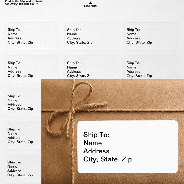 Etiqueta Negócios de Arte Simples  Endereço Pessoal de Envi (Simplistic Art Business Personal Ship To Address Label)