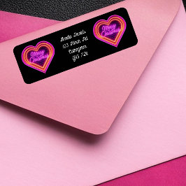 Etiqueta Neon Amor Coração Natal