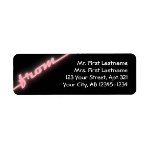 Etiqueta Neon Pink & Black Return Address Labels