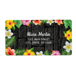 Etiqueta Neon Tropical Forest Summer Hawaii Festa de aniver