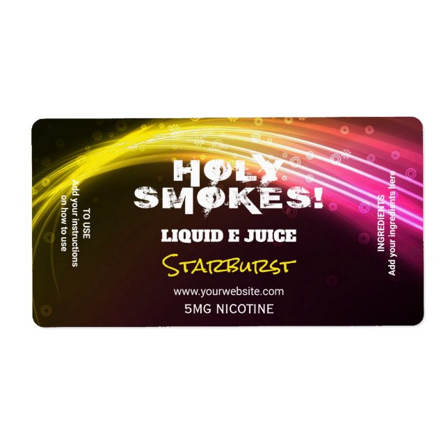 Etiqueta Neon Yellow Nicotine Vape E Juice Labs (Frente)