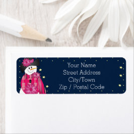 Etiqueta Neve divertida com estrelas