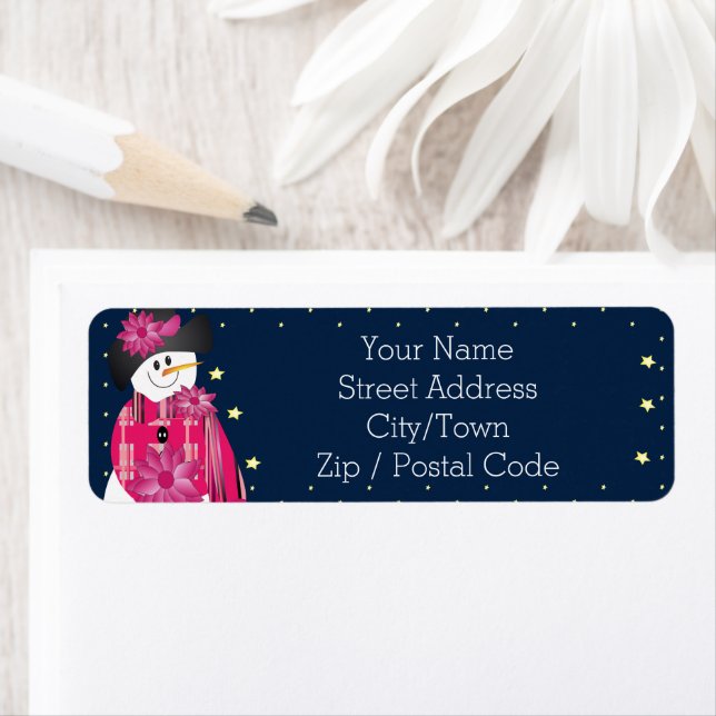 Etiqueta Neve divertida com estrelas (Insitu)