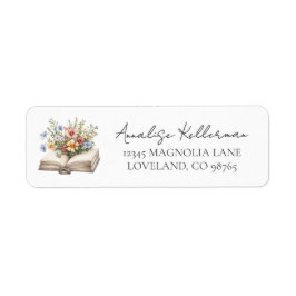 Etiqueta New Chapter Floral Book Return Address
