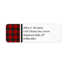 Nicolson Clan Red e Black Scottish Tartan