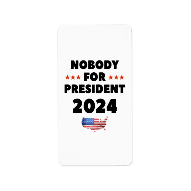 Etiqueta Ninguém para Presidente 2024 (Frente)