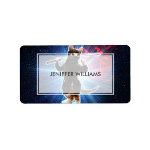 Etiqueta Ninja Cat no espaço.