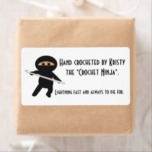 Etiqueta Ninja com rótulos de gancho crochet