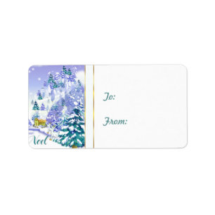 Etiqueta Noel Winter Scense Christmas Goat Gift Tag
