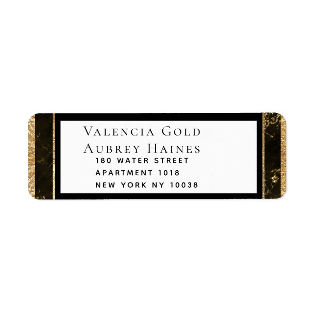 Etiqueta Noites Em Granite E Dourado Endereço De Devolução  (Frente)