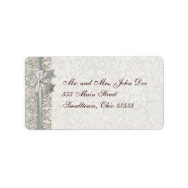 Etiqueta Noiva Damask Vintage Branco Casamento Velho Renda
