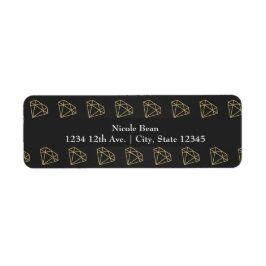 Etiqueta Noiva Design Moderno Diamante Dourado