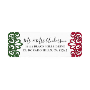 Etiqueta Noiva Elegante Verde e Vermelho Lace Fiesta 