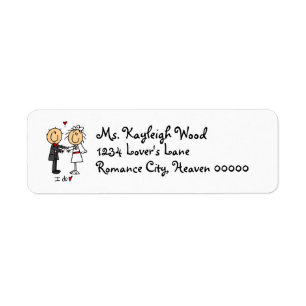 Etiqueta Noiva & noivo de Stickfigure