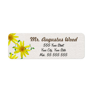 Etiqueta Nome amarelo floral de Brown da flor na estrutura