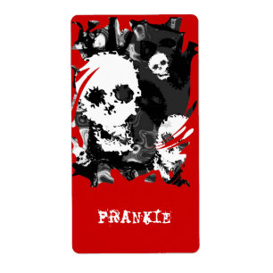Etiqueta 'Nome' B&W do Skull Specters (fundo verme
