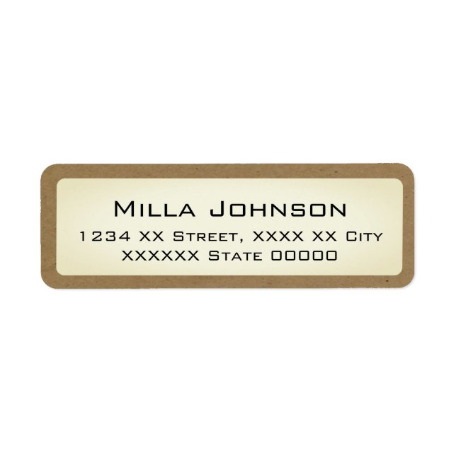 Etiqueta nome com borda acastanhada (Frente)