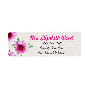 Etiqueta Nome cor-de-rosa floral do rosa da flor na