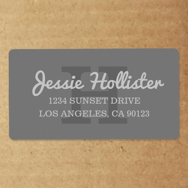 Etiqueta Nome Cursivo | Endereço de devolução monograma (Criador carregado)