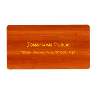 Etiqueta Nome da caligrafia Texto do Walnut Wood Dourado Sh