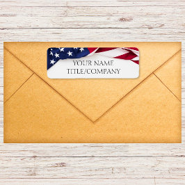 Etiqueta Nome da Companhia de Bandeira Americana Patriótica