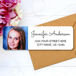 Etiqueta Nome da Elegant Script Foto Personalizada do Ender