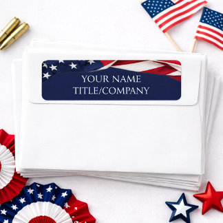 Etiqueta Nome da Empresa Bandeira Americana Patriótica 