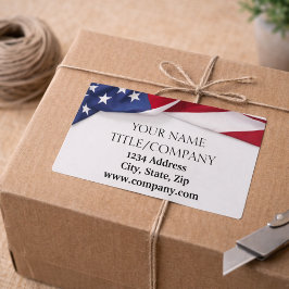 Etiqueta Nome da Empresa da Bandeira Americana