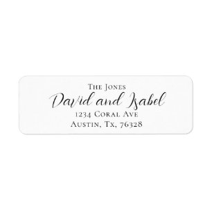 Etiqueta Nome da Família e Nomes do Casal Endereço de Devol