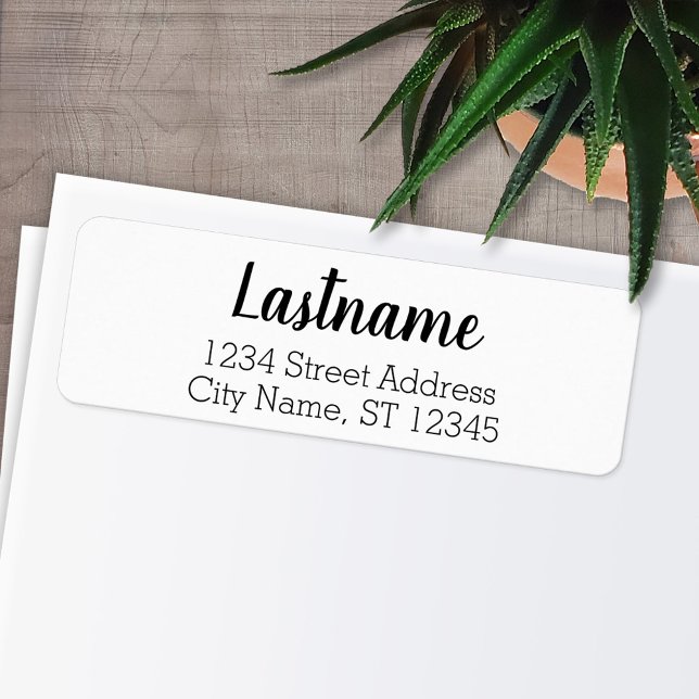 Etiqueta Nome da família personalizada - Endereço de devolu (Personalized Return Address Labels - Fun, modern fonts)