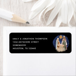 Etiqueta Nome da Natividade Retornar Endereço Natal Preto