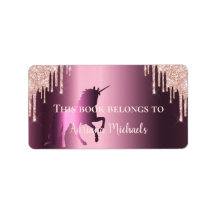 Nome da placa de livraria púrpura rosa do Unicorn