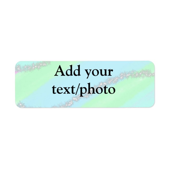 Etiqueta Nome de adição do pastel cintilante verde-rosa azu (Frente)