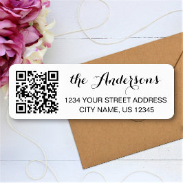 Etiqueta Nome de código QR personalizado Endereço de devolu