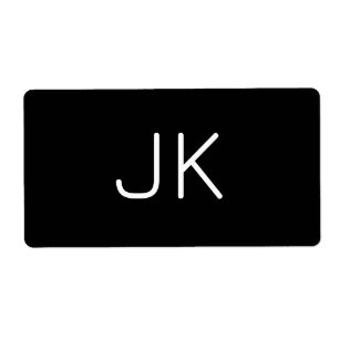 Etiqueta Nome de iniciais minimalista personalizável