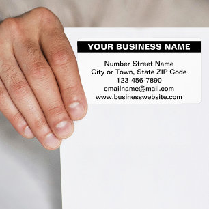 Etiqueta Nome de Marca Comercial Realçado na Entrega Branca