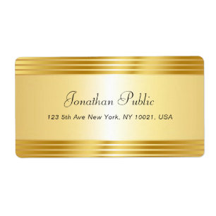 Etiqueta Nome de Script Manuscrito para Modelo Dourado Eleg