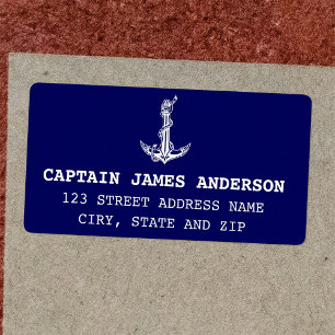 Etiqueta Nome do Barco de Âncora Náutica Vintage