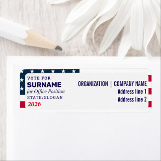 Etiqueta Nome do Candidato da Campanha Personalizada de Ele