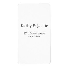 Etiqueta Nome do casal preto branco endereço simples da cid