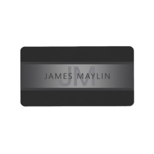 Etiqueta Nome do Gradiente da Cinza Escura Moderna ou Nome