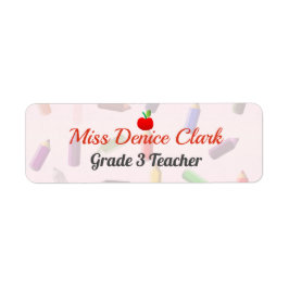 Etiqueta Nome do professor e rótulo rosa de classe