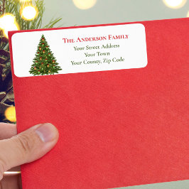 Etiqueta Nome dos Arcos Vermelhos Tradicionais de Árvore de