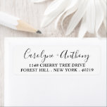 Etiqueta Nome e endereço personalizados do script Na moda<br><div class="desc">Etiquetas de Endereço de Retorno de Nome e Endereço Personalizados do Script Na moda.</div>