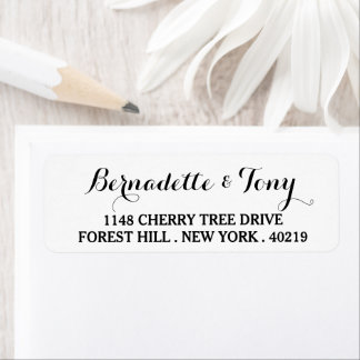 Etiqueta Nome e Endereço Personalizados em Letra Estilosa