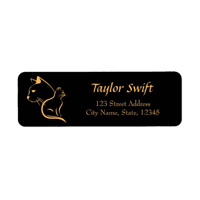 Etiqueta nome e endereço pessoal do amante do gato (Frente)