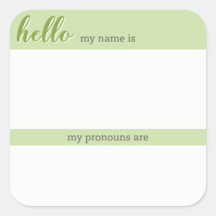 Etiqueta Nome e Nome do Pronoun - Praça Verde